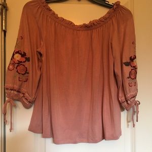 Xhilaration Embroidered Peasant Blouse